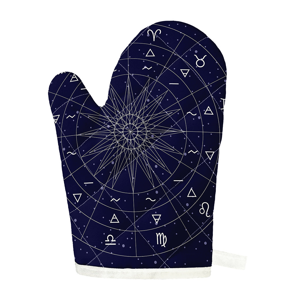 Zodiac Symbols Circle Print Single Oven Mitt