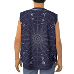 Zodiac Symbols Circle Print Sleeveless Baseball Jersey