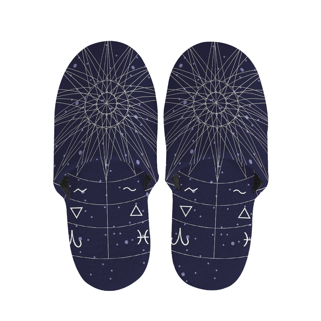 Zodiac Symbols Circle Print Slippers