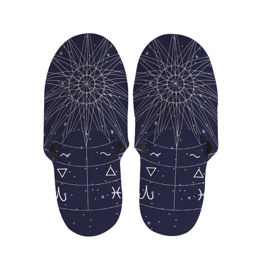 Zodiac Symbols Circle Print Slippers