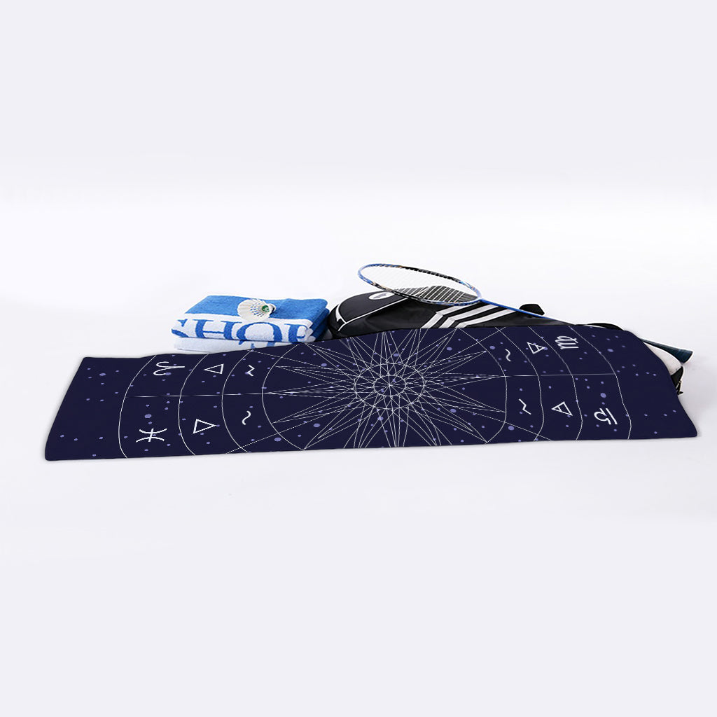Zodiac Symbols Circle Print Sports Towel