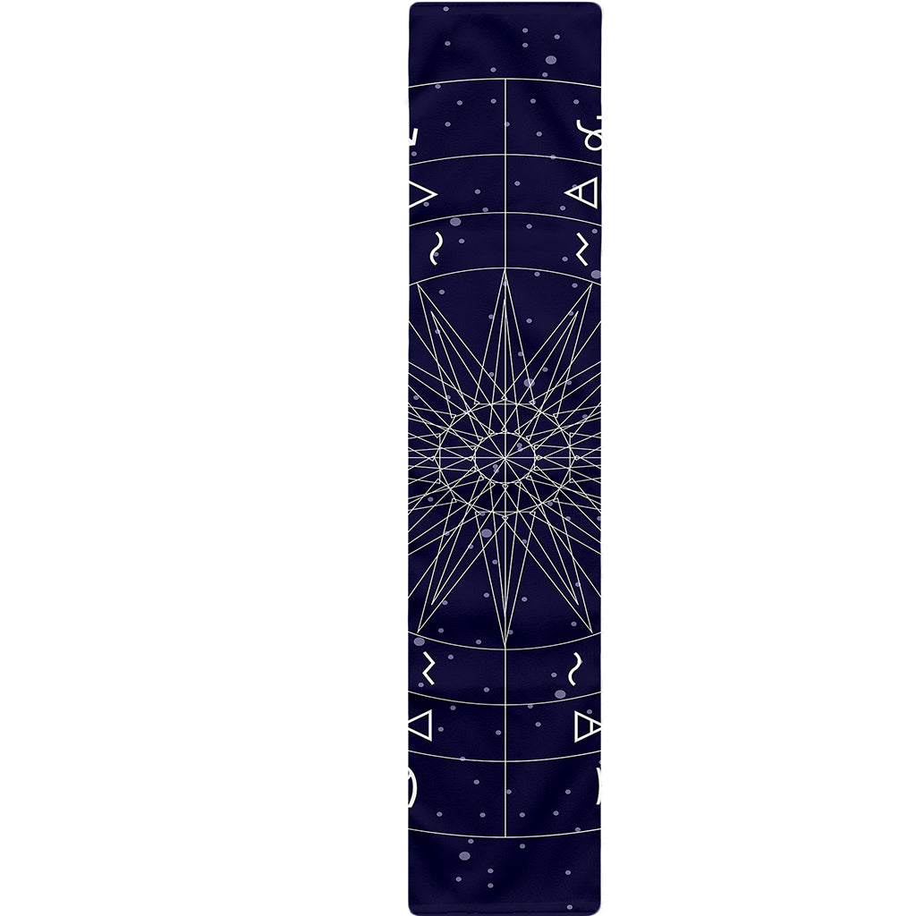 Zodiac Symbols Circle Print Table Runner