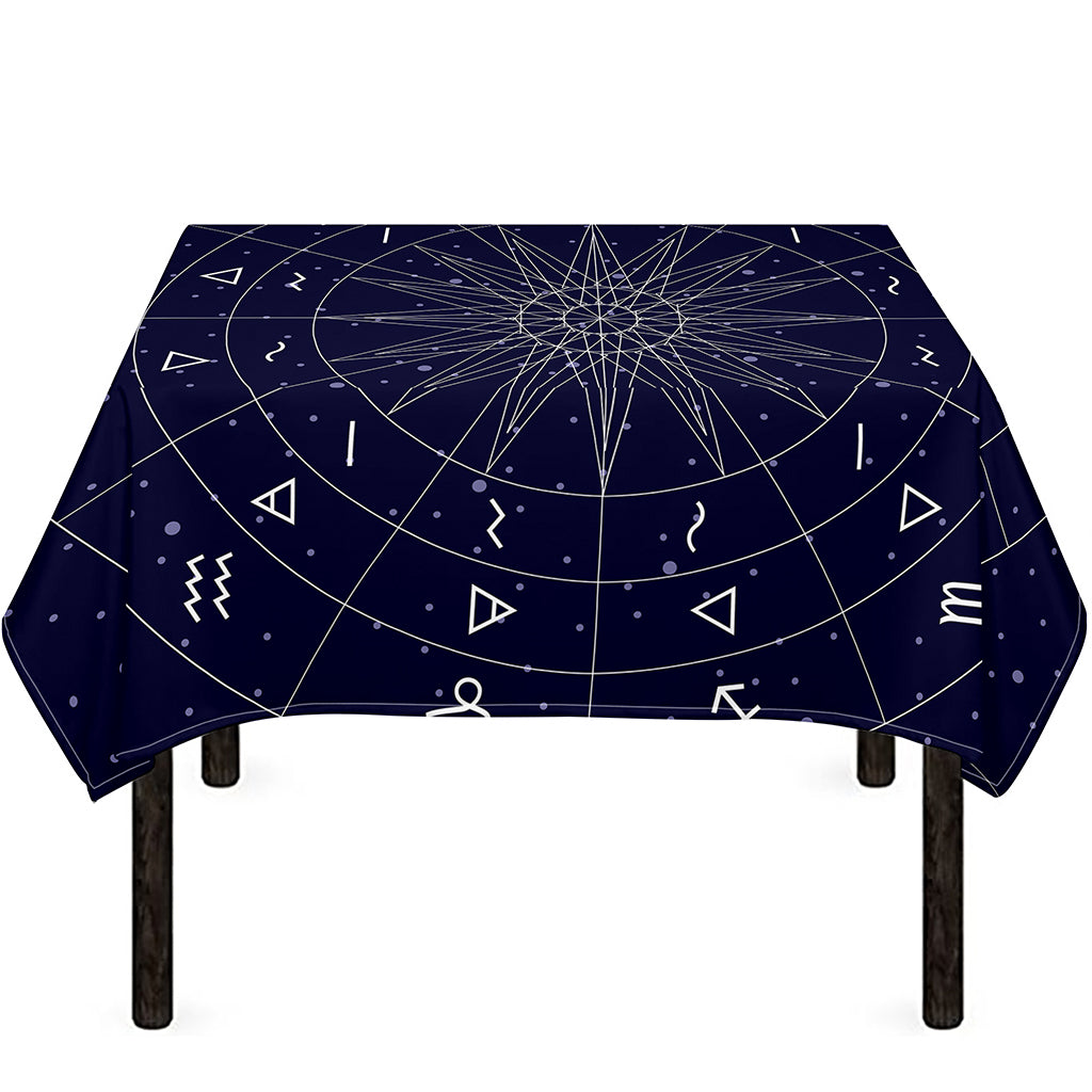 Zodiac Symbols Circle Print Tablecloth