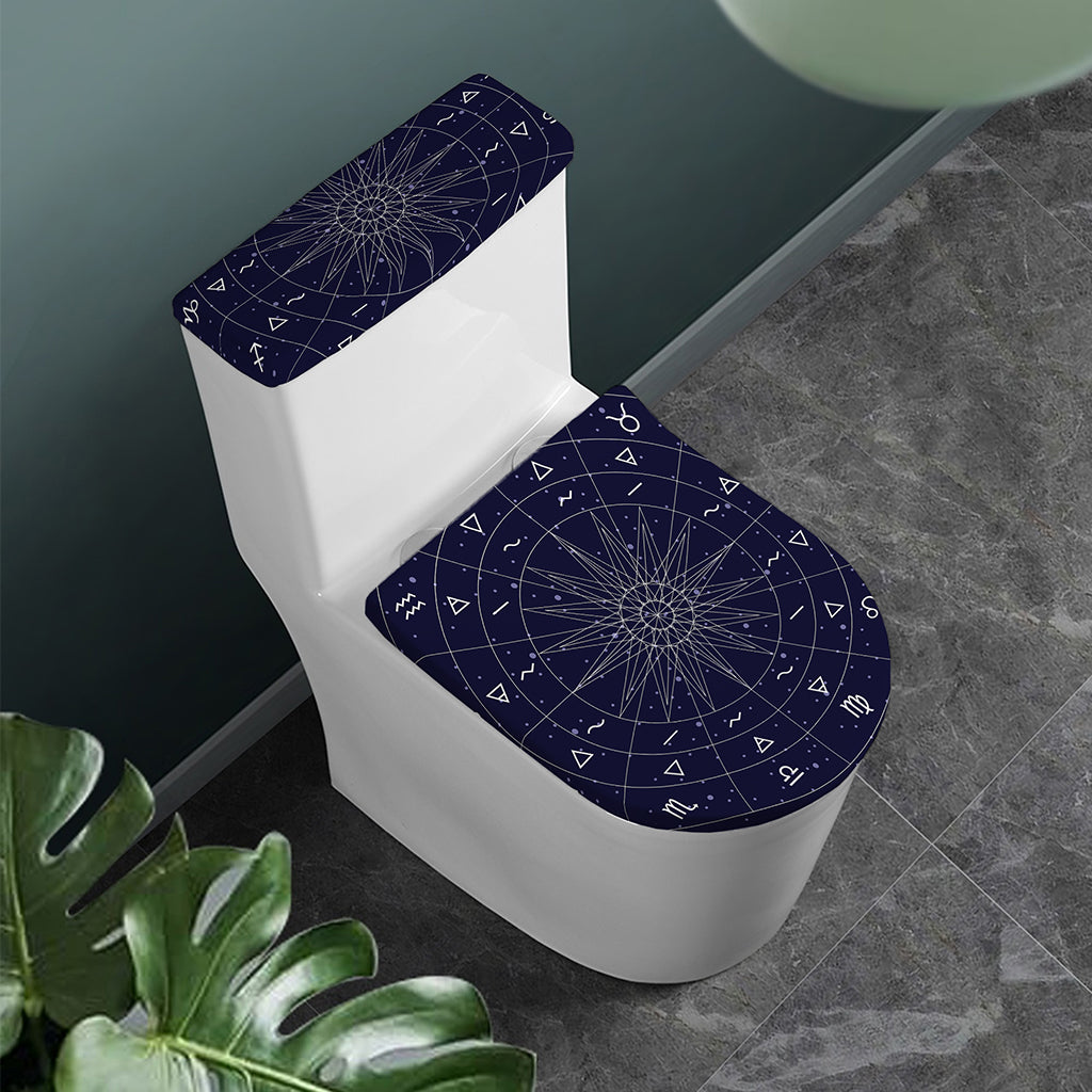 Zodiac Symbols Circle Print Toilet Lid And Tank Cover Set