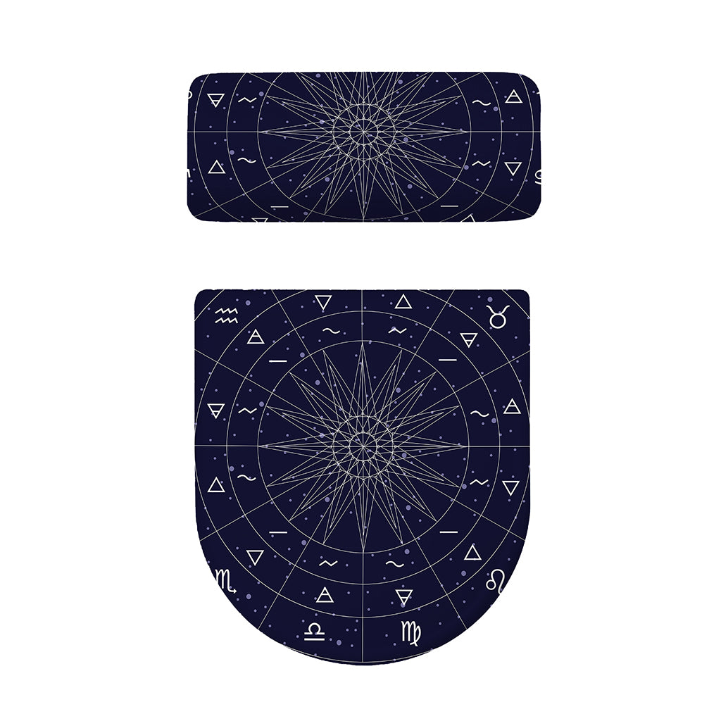 Zodiac Symbols Circle Print Toilet Lid And Tank Cover Set