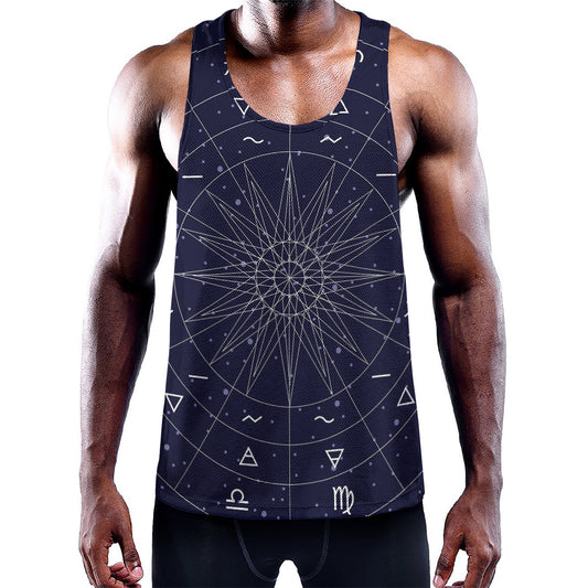 Zodiac Symbols Circle Print Training Tank Top