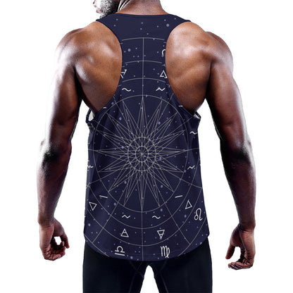 Zodiac Symbols Circle Print Training Tank Top