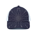 Zodiac Symbols Circle Print White Mesh Trucker Hat