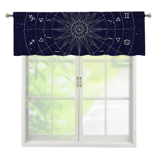 Zodiac Symbols Circle Print Window Valance