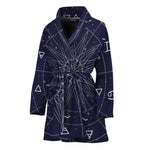 Zodiac Symbols Circle Print Women's Bathrobe