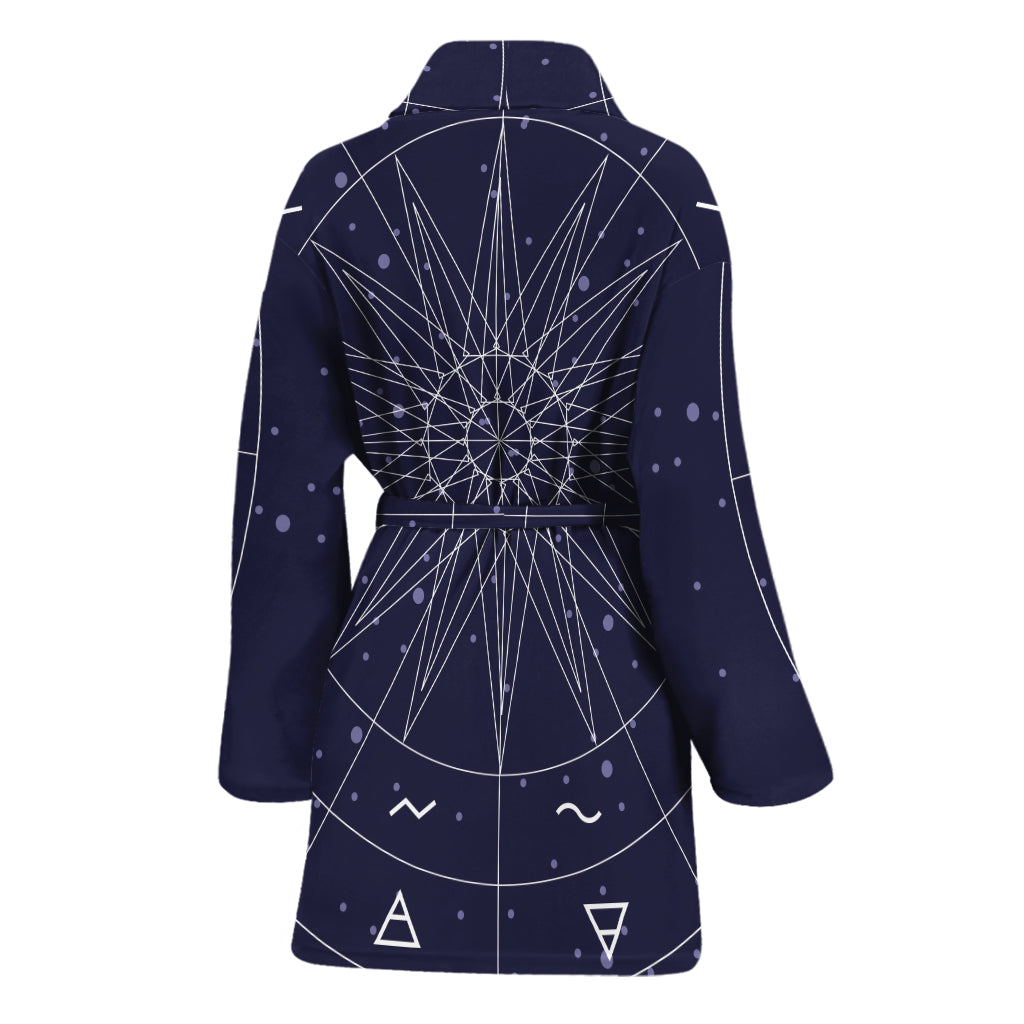 Zodiac Symbols Circle Print Women's Bathrobe
