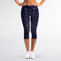Zodiac Symbols Circle Print Women's Capri Leggings
