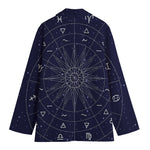 Zodiac Symbols Circle Print Women's Cotton Blazer