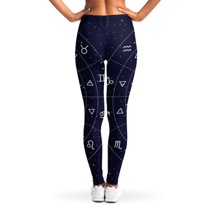 Zodiac Symbols Circle Print Women's Leggings