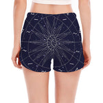 Zodiac Symbols Circle Print Women's Split Running Shorts