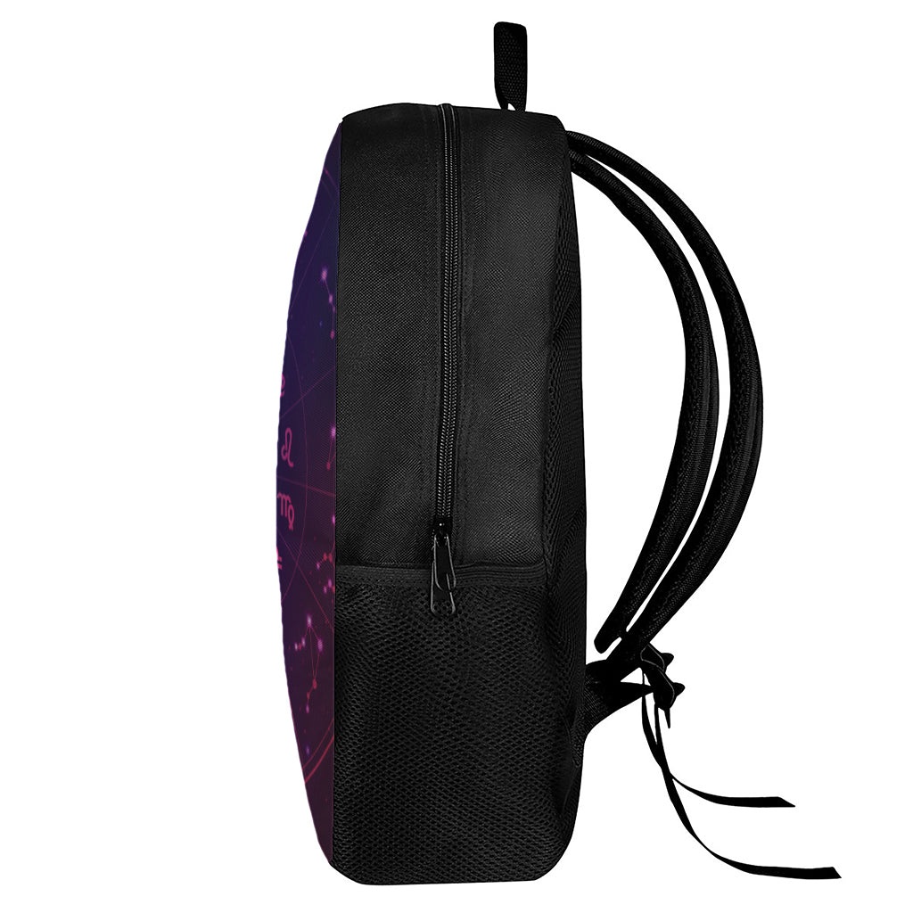 Zodiac Symbols Wheel Print 17 Inch Backpack