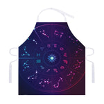 Zodiac Symbols Wheel Print Adjustable Apron