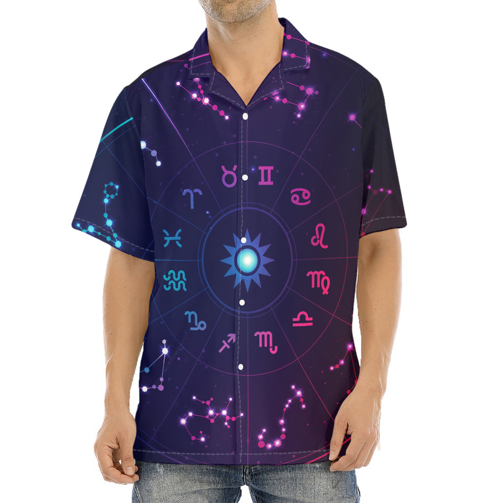 Zodiac Symbols Wheel Print Aloha Shirt