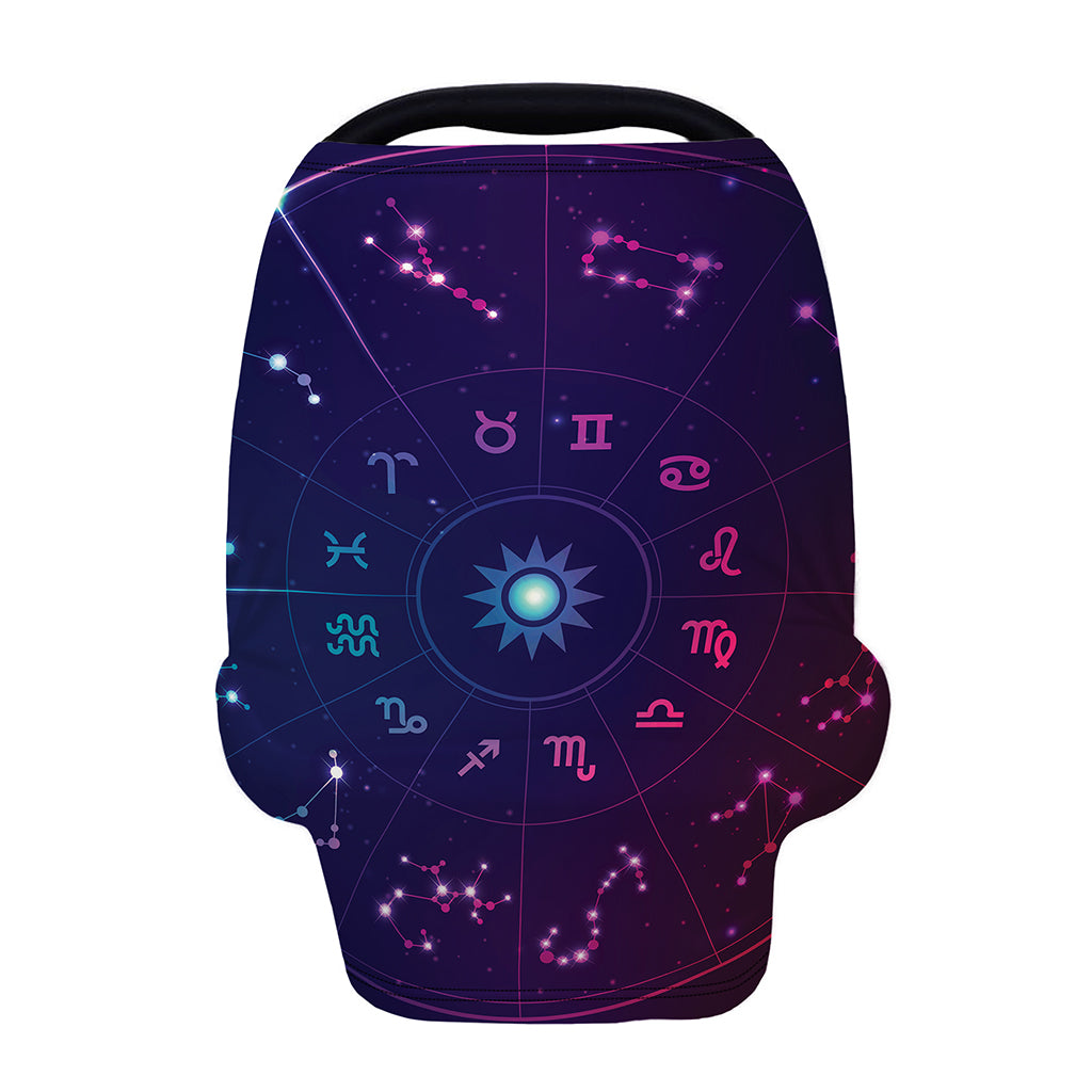 Zodiac Symbols Wheel Print Baby Seat Cover