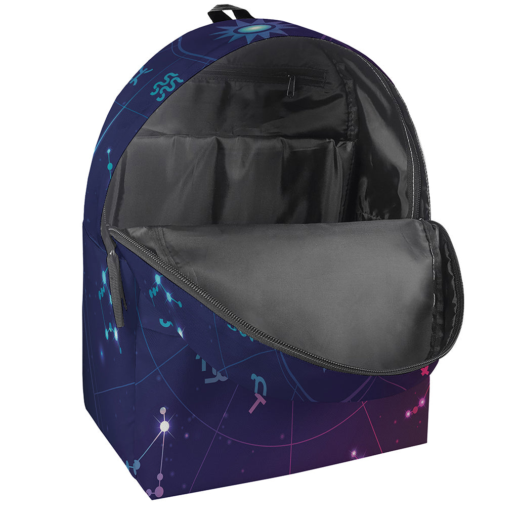 Zodiac Symbols Wheel Print Backpack