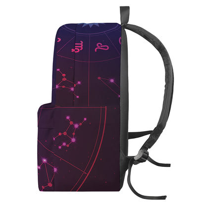 Zodiac Symbols Wheel Print Backpack