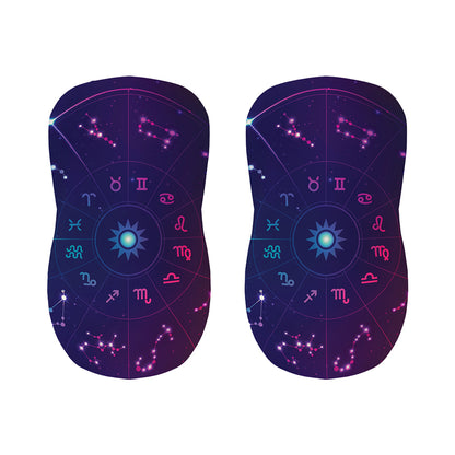 Zodiac Symbols Wheel Print Bar Stool Covers