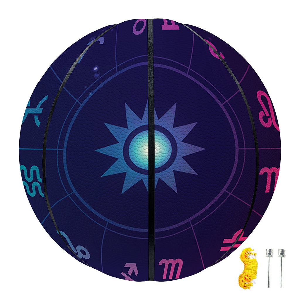 Zodiac Symbols Wheel Print Basketball