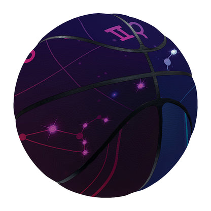 Zodiac Symbols Wheel Print Basketball
