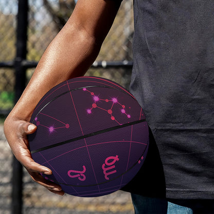 Zodiac Symbols Wheel Print Basketball