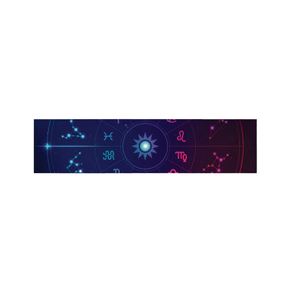 Zodiac Symbols Wheel Print Bed Runner