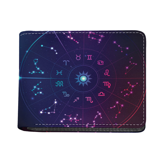 Zodiac Symbols Wheel Print Bifold Wallet