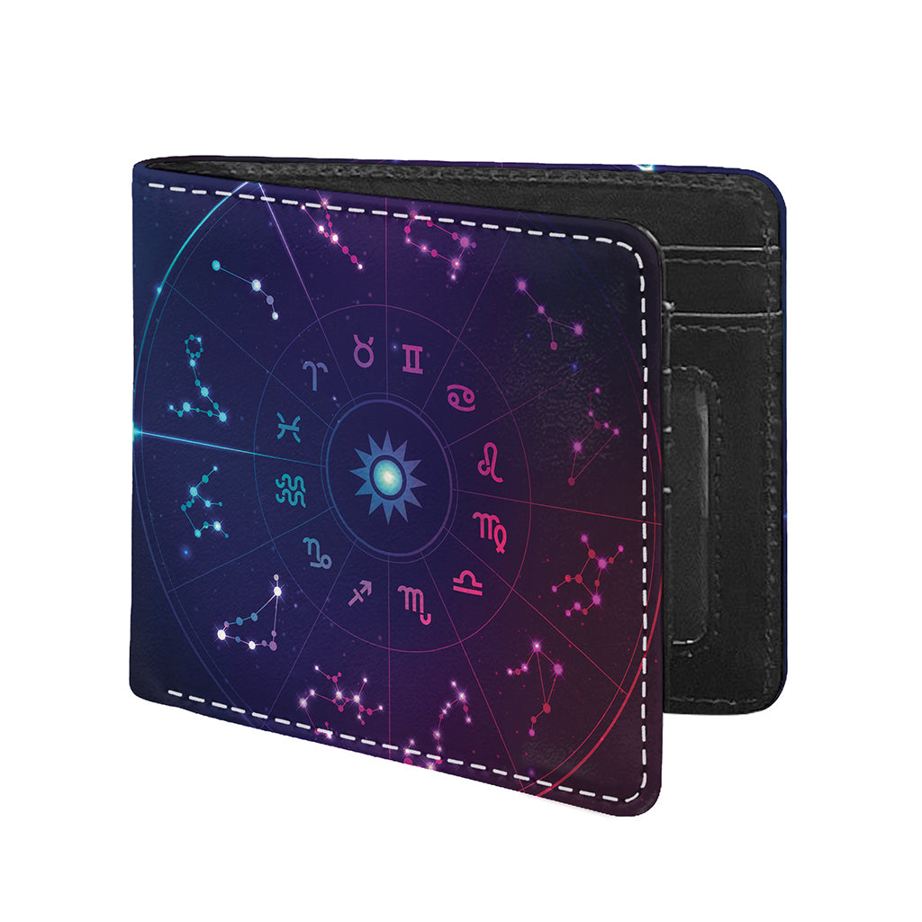 Zodiac Symbols Wheel Print Bifold Wallet
