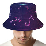 Zodiac Symbols Wheel Print Bucket Hat