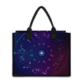 Zodiac Symbols Wheel Print Canvas Tote Bag
