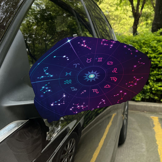 Zodiac Symbols Wheel Print Car Side Mirror Covers