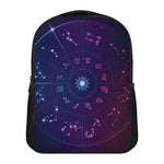 Zodiac Symbols Wheel Print Casual Backpack