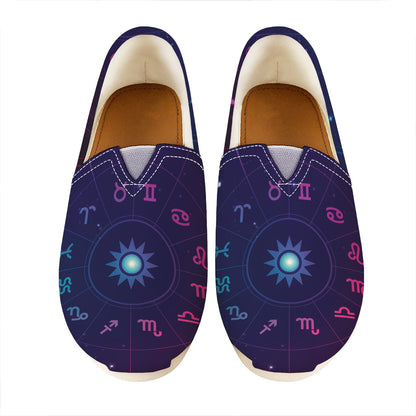 Zodiac Symbols Wheel Print Casual Shoes