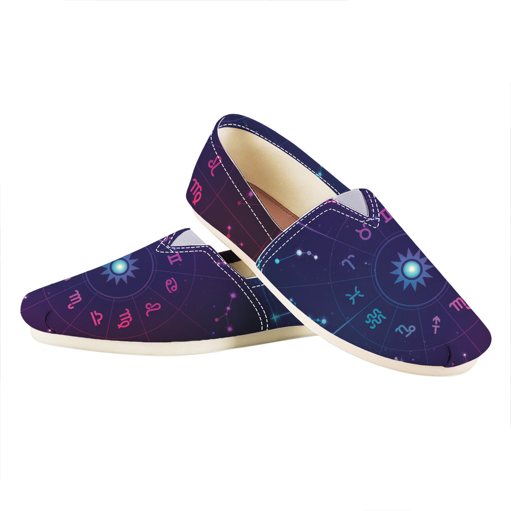 Zodiac Symbols Wheel Print Casual Shoes