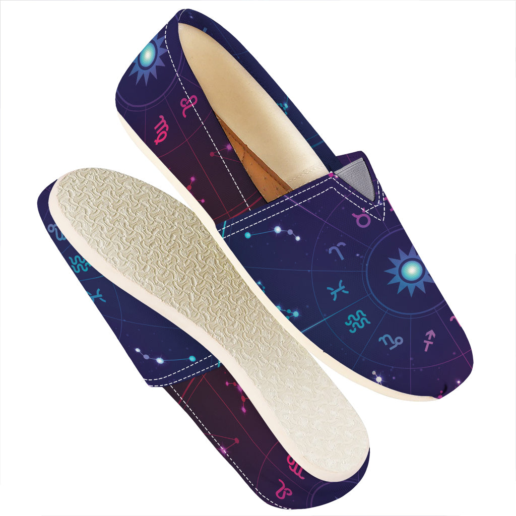 Zodiac Symbols Wheel Print Casual Shoes
