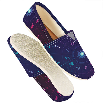 Zodiac Symbols Wheel Print Casual Shoes