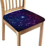 Zodiac Symbols Wheel Print Chair Cushion Cover