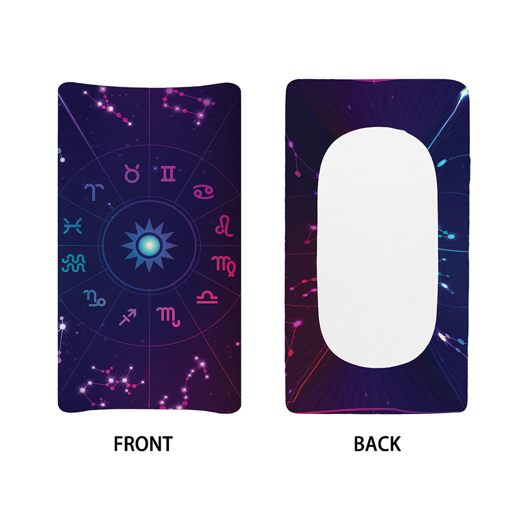 Zodiac Symbols Wheel Print Changing Pad Cover