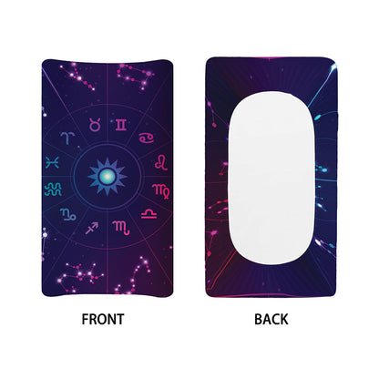 Zodiac Symbols Wheel Print Changing Pad Cover