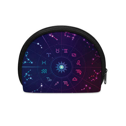 Zodiac Symbols Wheel Print Coin Purse