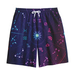 Zodiac Symbols Wheel Print Cotton Shorts