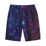 Zodiac Symbols Wheel Print Cotton Shorts