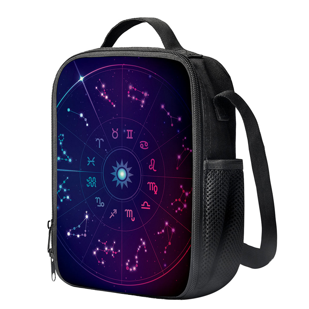 Zodiac Symbols Wheel Print Crossbody Lunch Bag