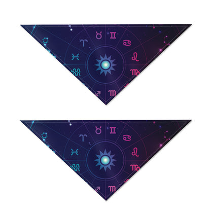 Zodiac Symbols Wheel Print Dog Bandana