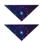 Zodiac Symbols Wheel Print Dog Bandana