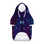 Zodiac Symbols Wheel Print Dog Zip Up Hoodie